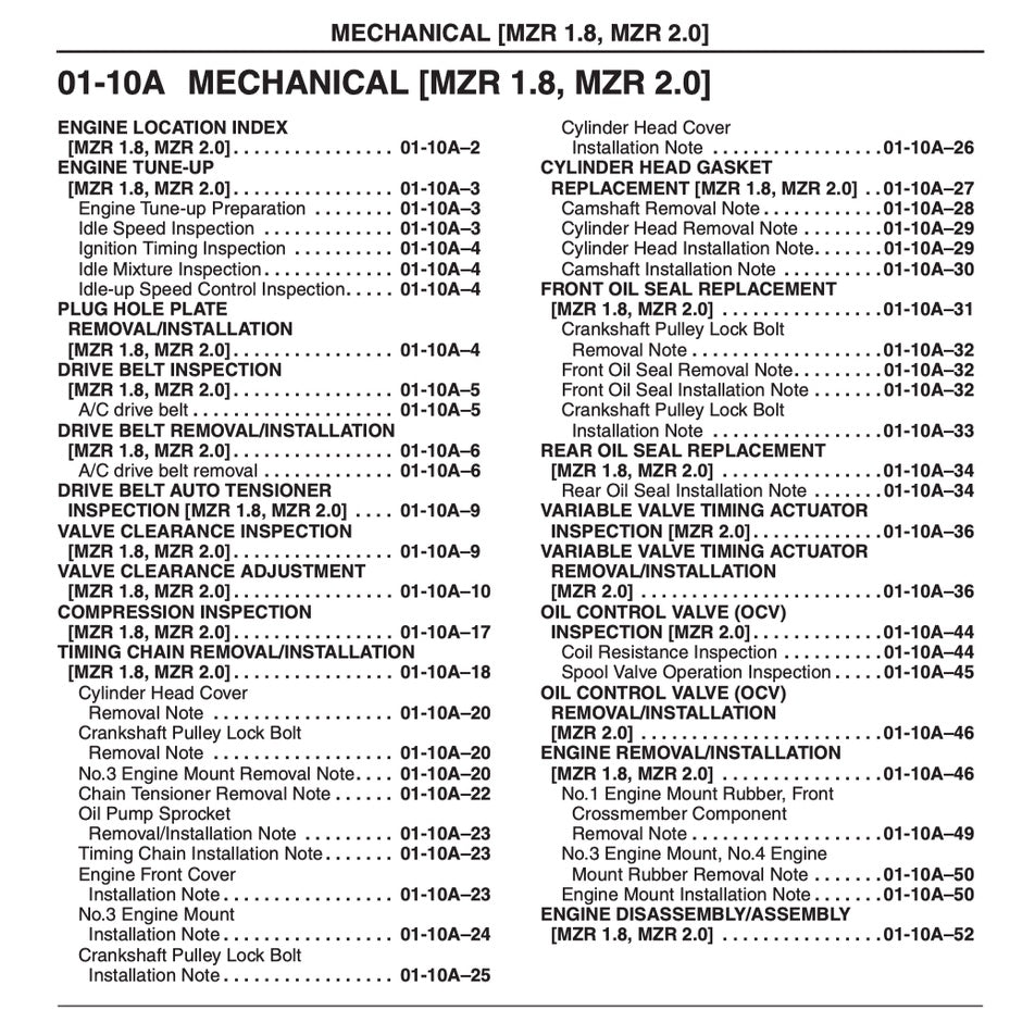 MAZDA 5 CW (2010-2018) SERVICE WORKSHOP MANUAL + WIRING DIAGRAM