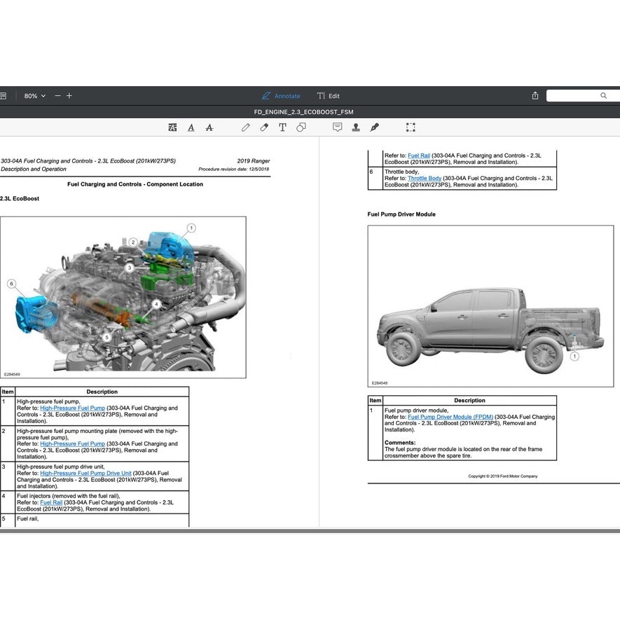 FORD 2.3L ECOBOOST ENGINE SERVICE WORKSHOP MANUAL - Ford Ranger/ Ford Mustang/