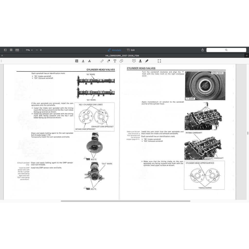 HONDA CBR600 RR (2007-2008) SERVICE WORKSHOP MANUAL + PARTS CATALOGUE + OWNER'S MANUAL - CBR 600 RR