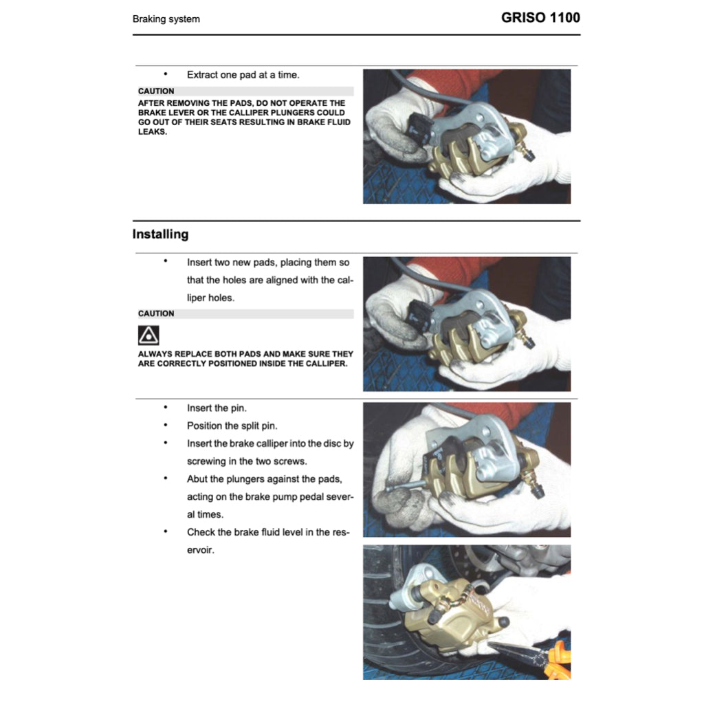 MOTO GUZZI GRISO 1100 (2005-2015) SERVICE WORKSHOP MANUAL + PARTS CATALOGUE + OWNER'S MANUAL
