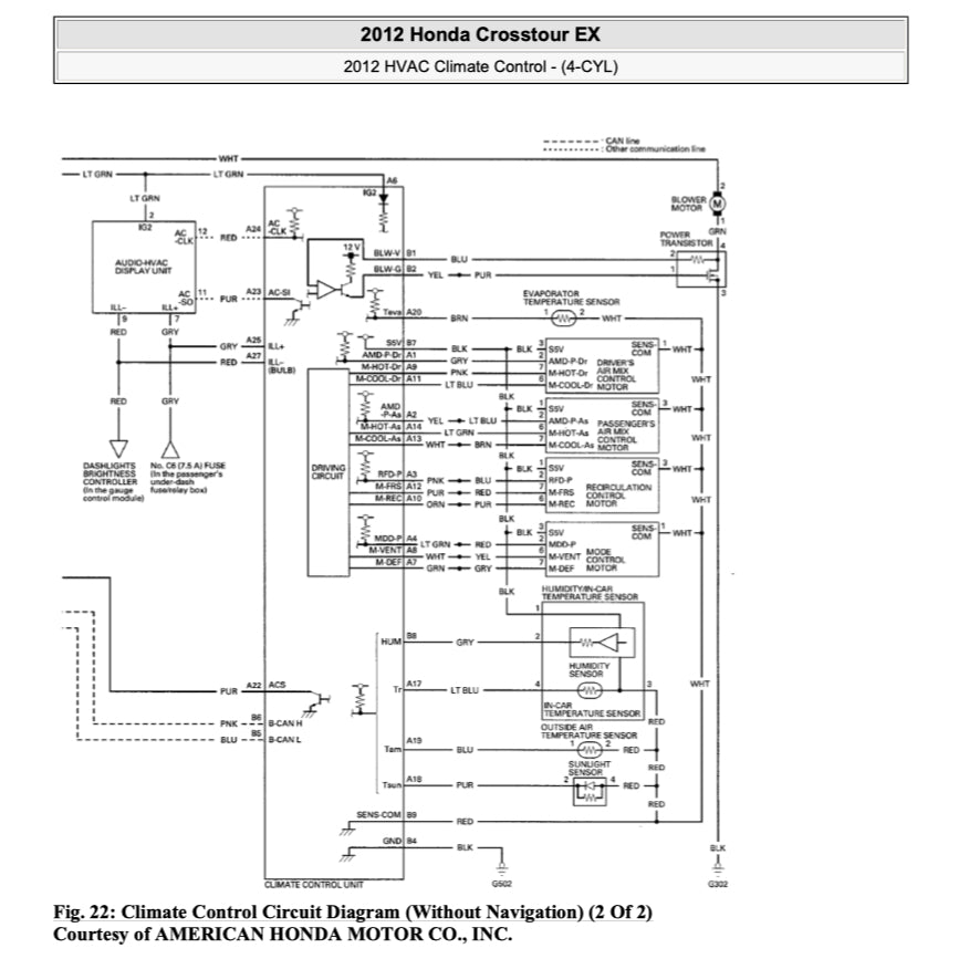 HONDA CROSSTOUR TF1/2 (2010-2015) SERVICE WORKSHOP MANUAL