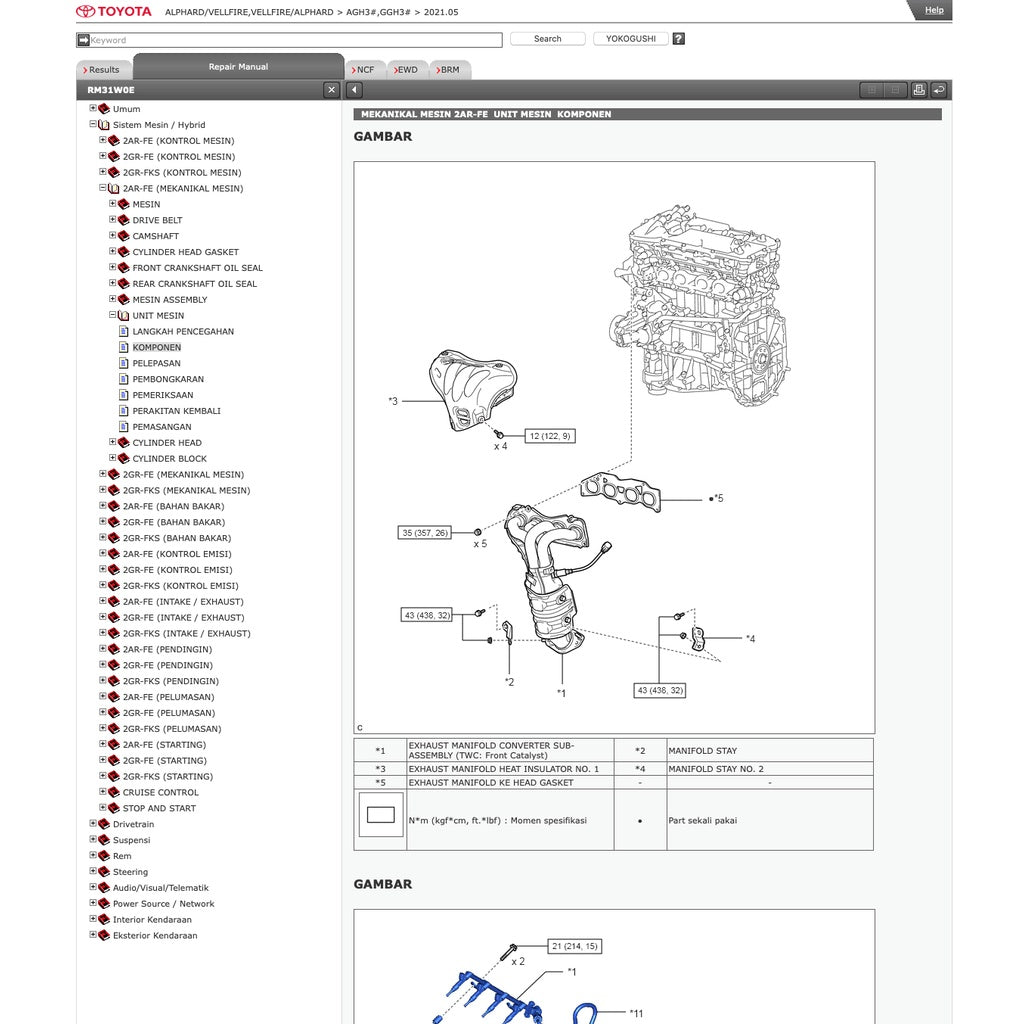 TOYOTA VELLFIRE / ALPHARD AGH30 / GGH30 (2015-2021) SERVICE WORKSHOP MANUAL