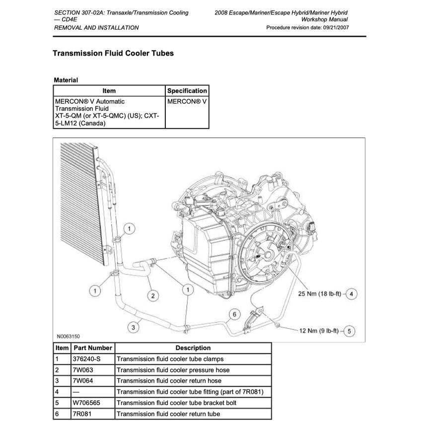FORD ESCAPE MK2 (2008-2012) SERVICE WORKSHOP MANUAL