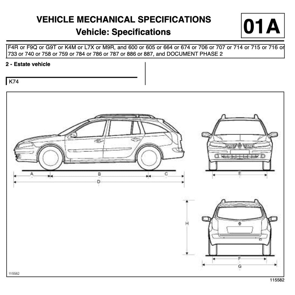 RENAULT LAGUNA II X74 (2000-2008) SERVICE WORKSHOP MANUAL