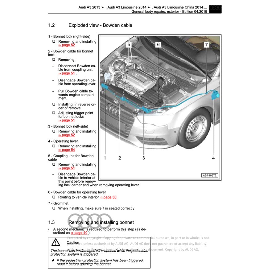 AUDI A3 8V (2013-2020) SERVICE WORKSHOP MANUAL