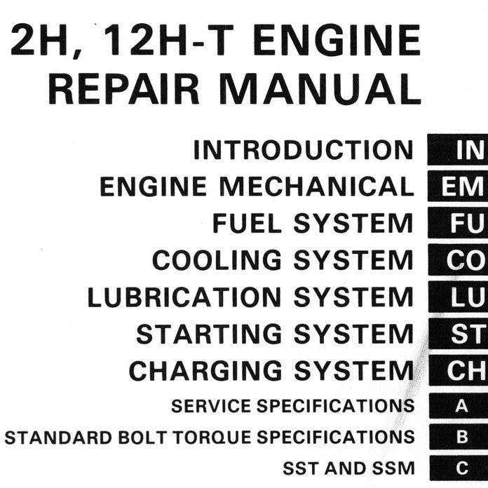 [CLASSIC] TOYOTA "H" SERIES ENGINE (1975-1988) REPAIR MANUAL