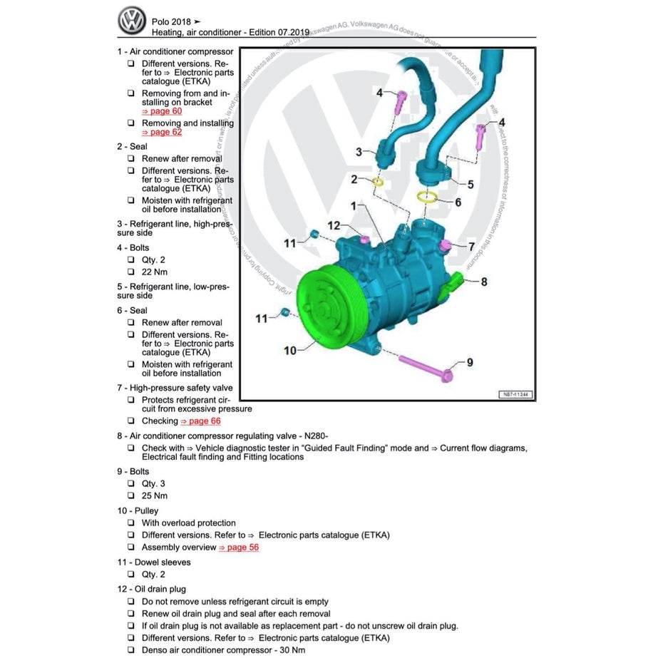 VW POLO MK6 AW (2018+) SERVICE WORKSHOP MANUAL
