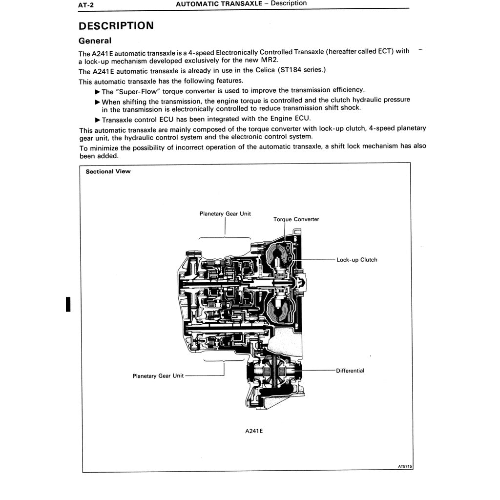 TOYOTA MR-2 SW20  (1989-1999) SERVICE WORKSHOP MANUAL