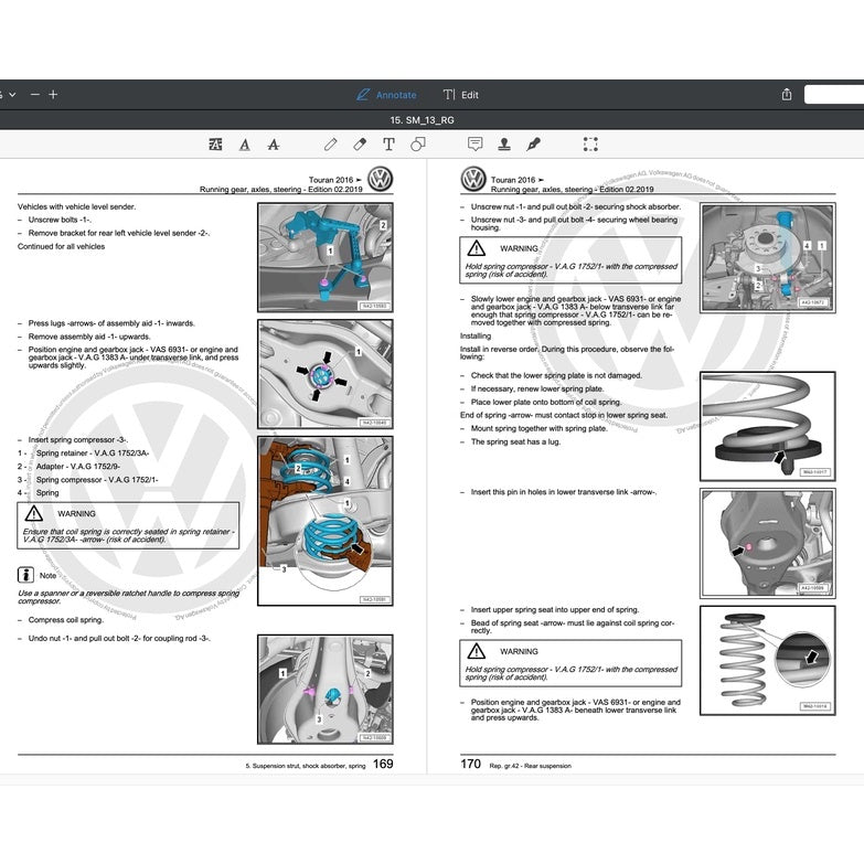 VW TOURAN II 5T (2016-2020) SERVICE WORKSHOP MANUAL