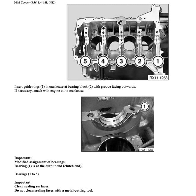MINI COOPER R55/56/57 N12 (2006-2012) ENGINE SERVICE WORKSHOP MANUAL  + COMPONENT LOCATION+ WIRING