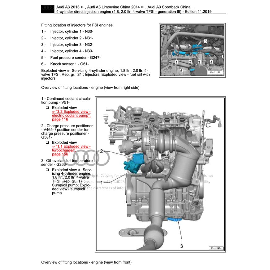 AUDI A3 8V (2013-2020) SERVICE WORKSHOP MANUAL