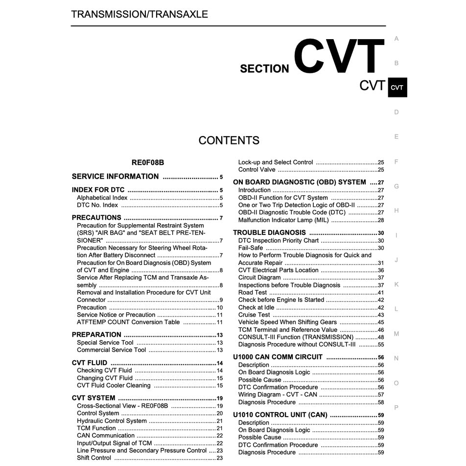 NISSAN LATIO C11 1.6L/1.8L (2007-2015) SERVICE WORKSHOP MANUAL