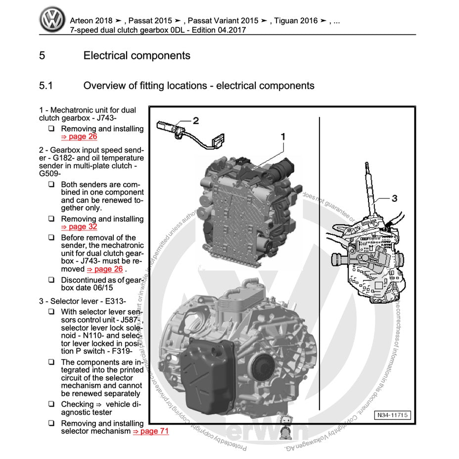 VW TIGUAN II AD/BW (2016-2024) SERVICE WORKSHOP MANUAL