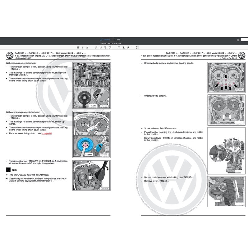 VW GOLF "R" MK7.5 (2018) SERVICE WORKSHOP MANUAL