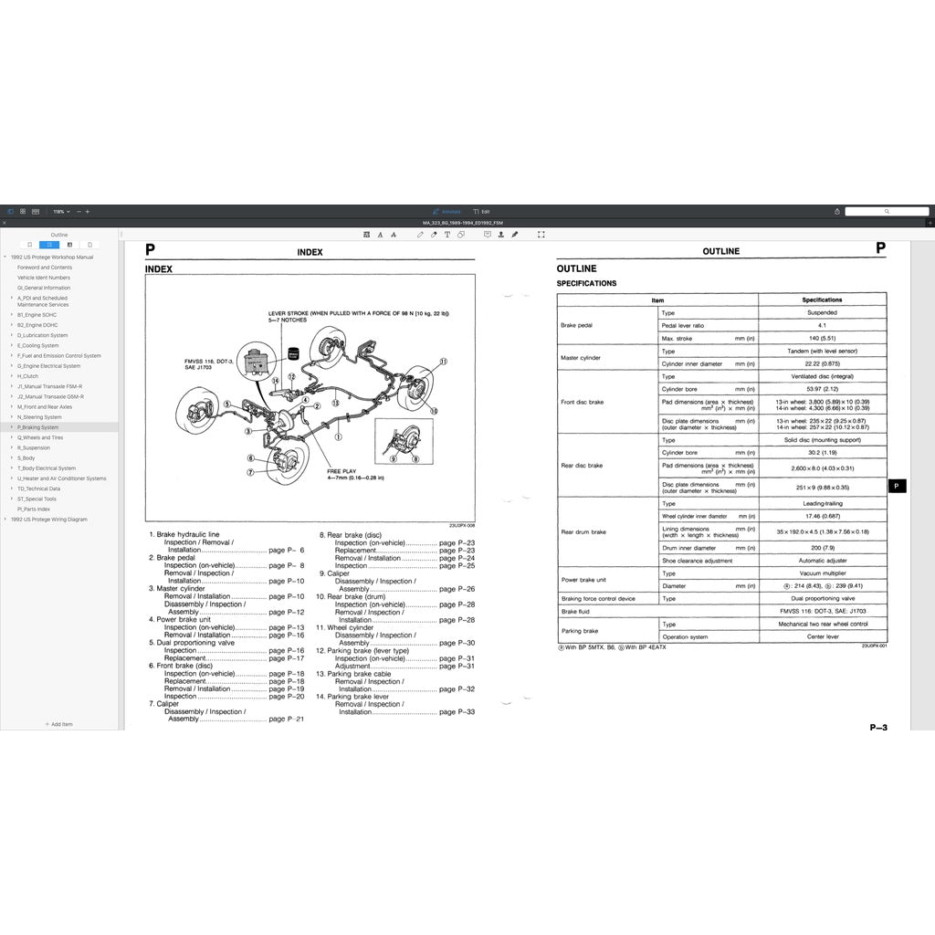 MAZDA 323 FAMILIA / PROTEGE BG (1989-1994) SERVICE WORKSHOP MANUAL
