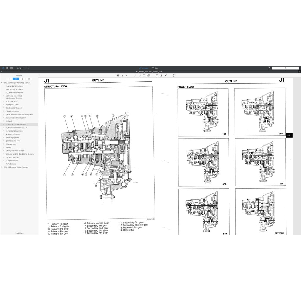 MAZDA 323 FAMILIA / PROTEGE BG (1989-1994) SERVICE WORKSHOP MANUAL