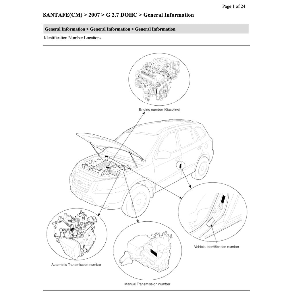 HYUNDAI SANTA FE CM (2007-2012) SERVICE WORKSHOP MANUAL