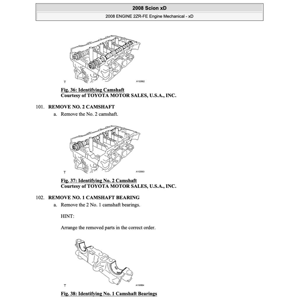 TOYOTA IST SCION XD ZSP110 (2008-2016) SERVICE WORKSHOP MANUAL