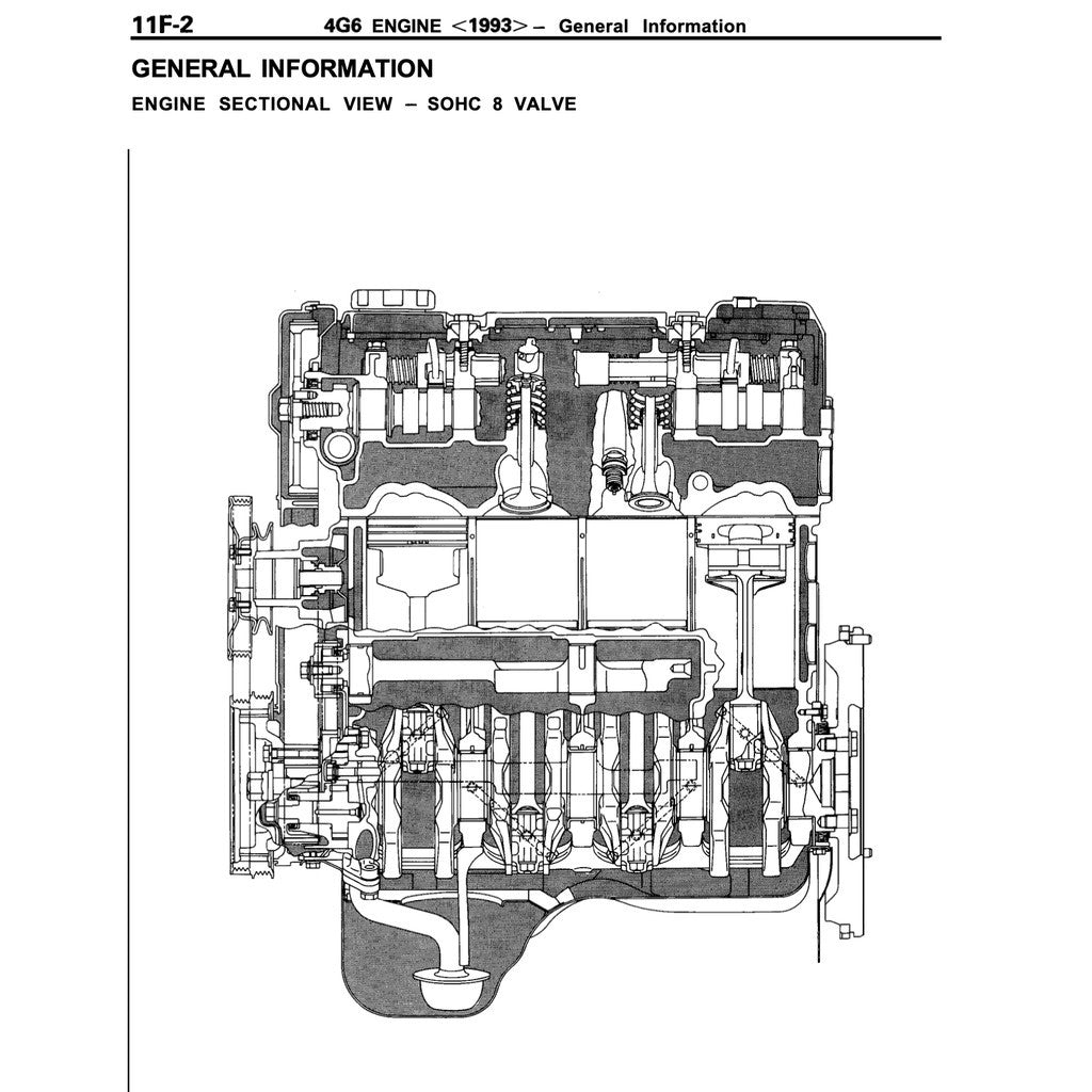 MITSUBISHI ENGINE ALL SERIES 3G/4G/4D/4A/4M/6A/6G/F8/F9  (1985-2005) REPAIR & SERVICE WORKSHOP MANUAL