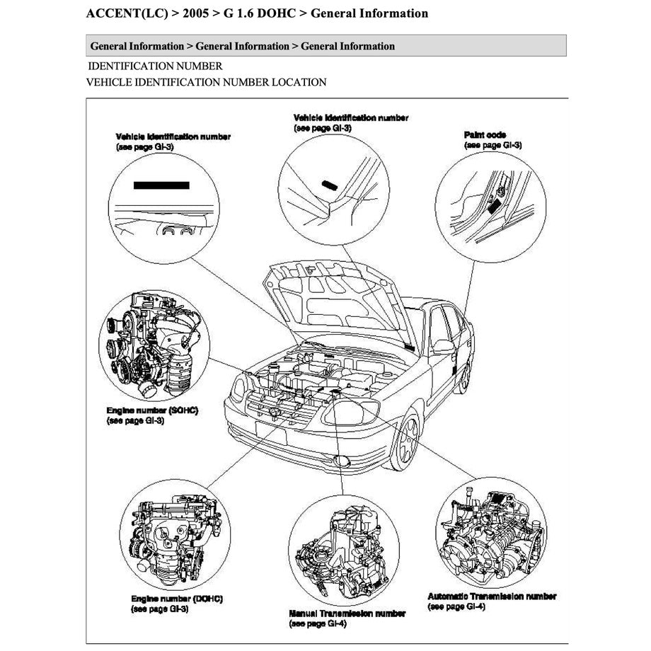 HYUNDAI ACCENT LC (1999-2005) SERVICE WORKSHOP MANUAL