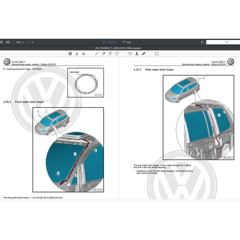 VW TOURAN I 1T (2003-2015) SERVICE WORKSHOP MANUAL