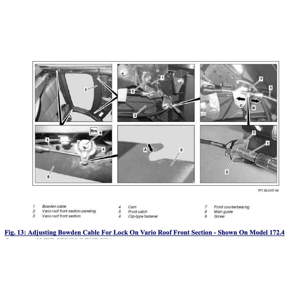 MERCEDES-BENZ SLK R172 (2011-2020) VARIO ROOF SERVICE REPAIR MANUAL