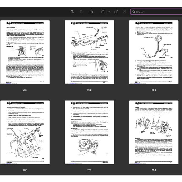 LOTUS ELISE S1 M111  (1994-2001) SERVICE NOTE WORKSHOP MANUAL
