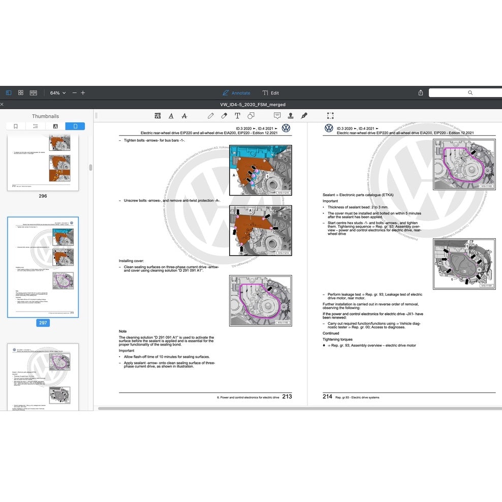 VW ID.4/5 EV (2021-2023) SERVICE WORKSHOP MANUAL