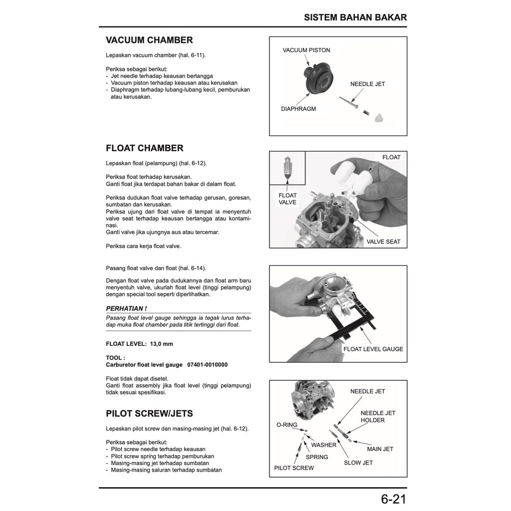 HONDA VARIO 150 BEAT 110 SERVICE WORKSHOP MANUAL / BUKU PEDOMAN REPARASI