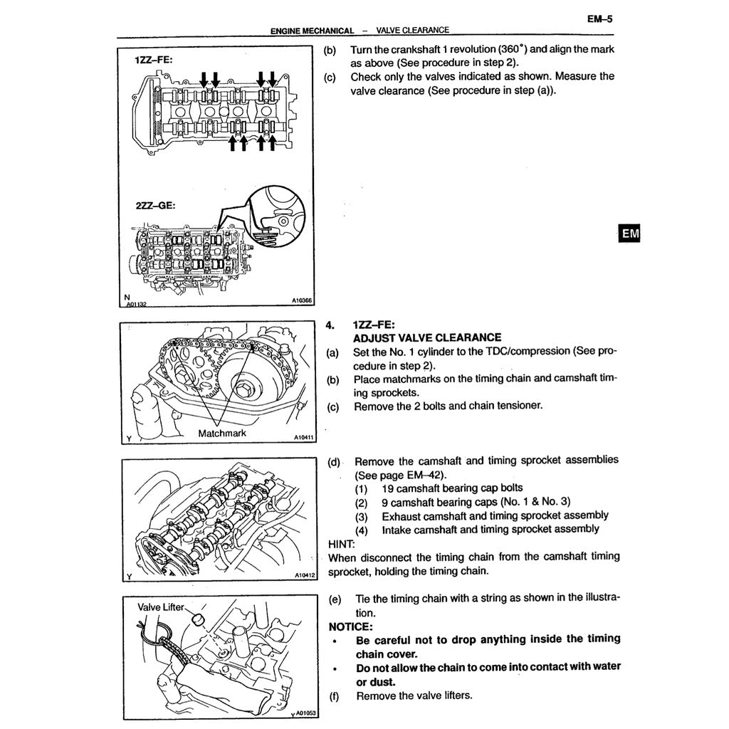 TOYOTA CELICA 2000 T230 (1999-2006) SERVICE WORKSHOP MANUAL