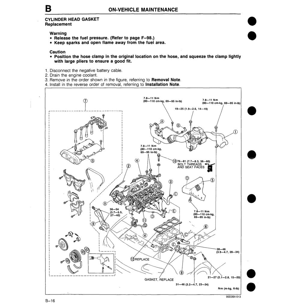 MAZDA MX-5 MIATA NA SERIES (1989) SERVICE WORKSHOP MANUAL