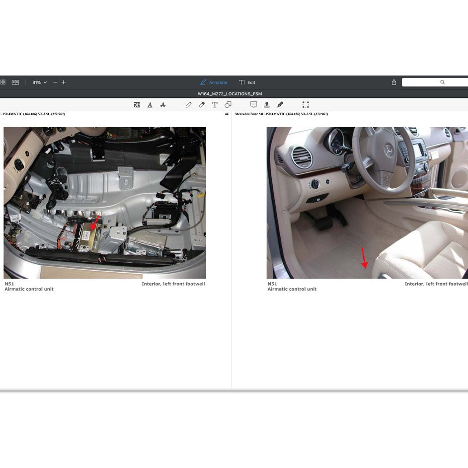 MERCEDES BENZ W164 M272 (2005-2011) SERVICE WORKSHOP MANUAL