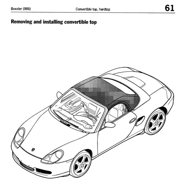 PORSCHE 986 (1997-2004) CONVERTIBLE TOP SERVICE REPAIR MANUAL