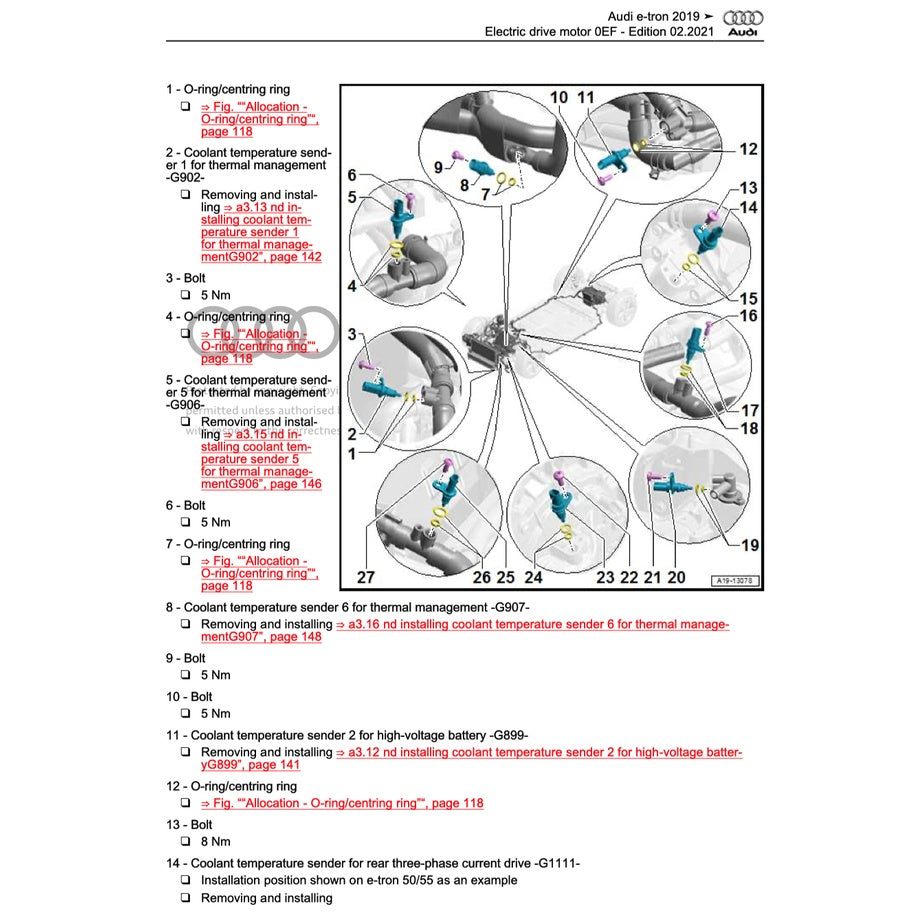 AUDI e-tron EV (2019+) SERVICE WORKSHOP MANUAL