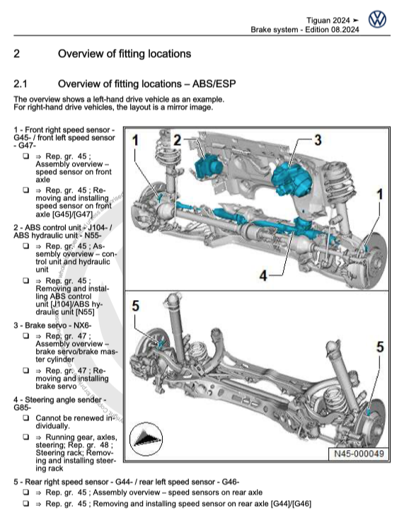 VW TIGUAN III CT1 (2024+) SERVICE WORKSHOP MANUAL