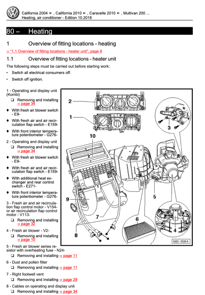 VW TRANSPORTER T5 (2003-2015) SERVICE WORKSHOP MANUAL