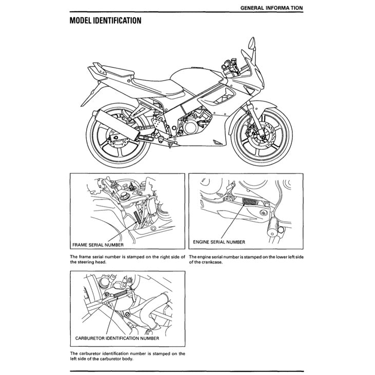HONDA CBR150R (2002-2012) SERVICE WORKSHOP MANUAL + PARTS CATALOGUE + OWNER'S MANUAL