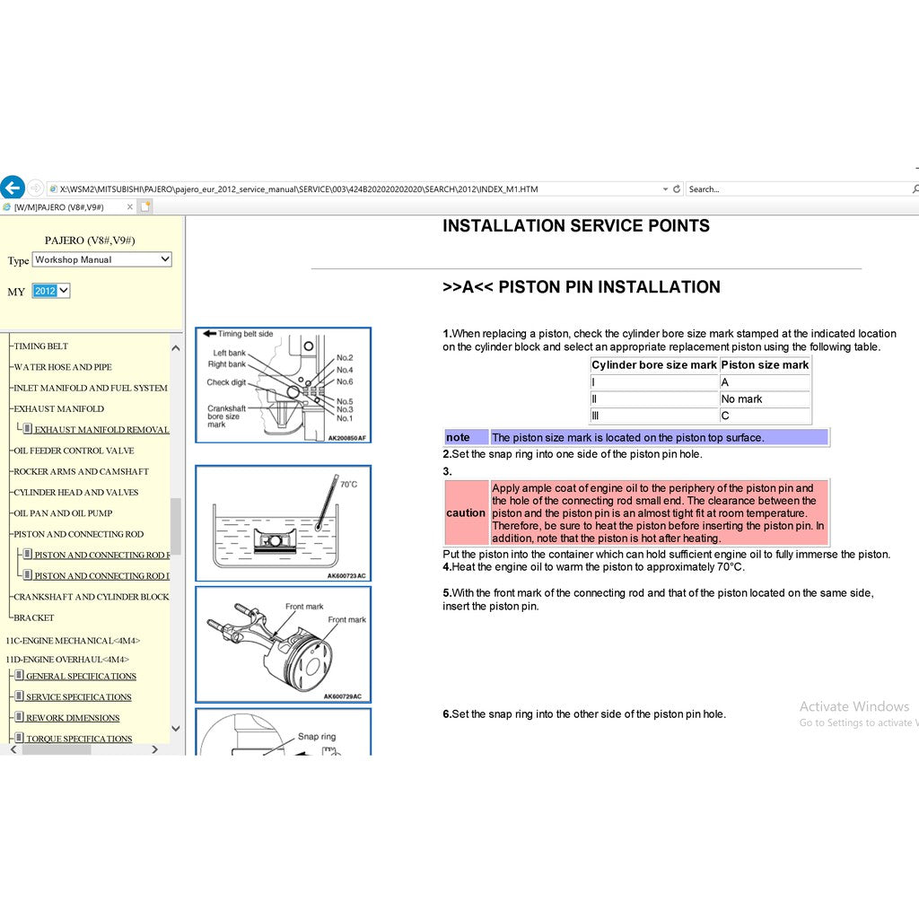 MITSUBISHI PAJERO IV V80/V90 (2006-2021) ONLINE SERVICE WORKSHOP MANUAL