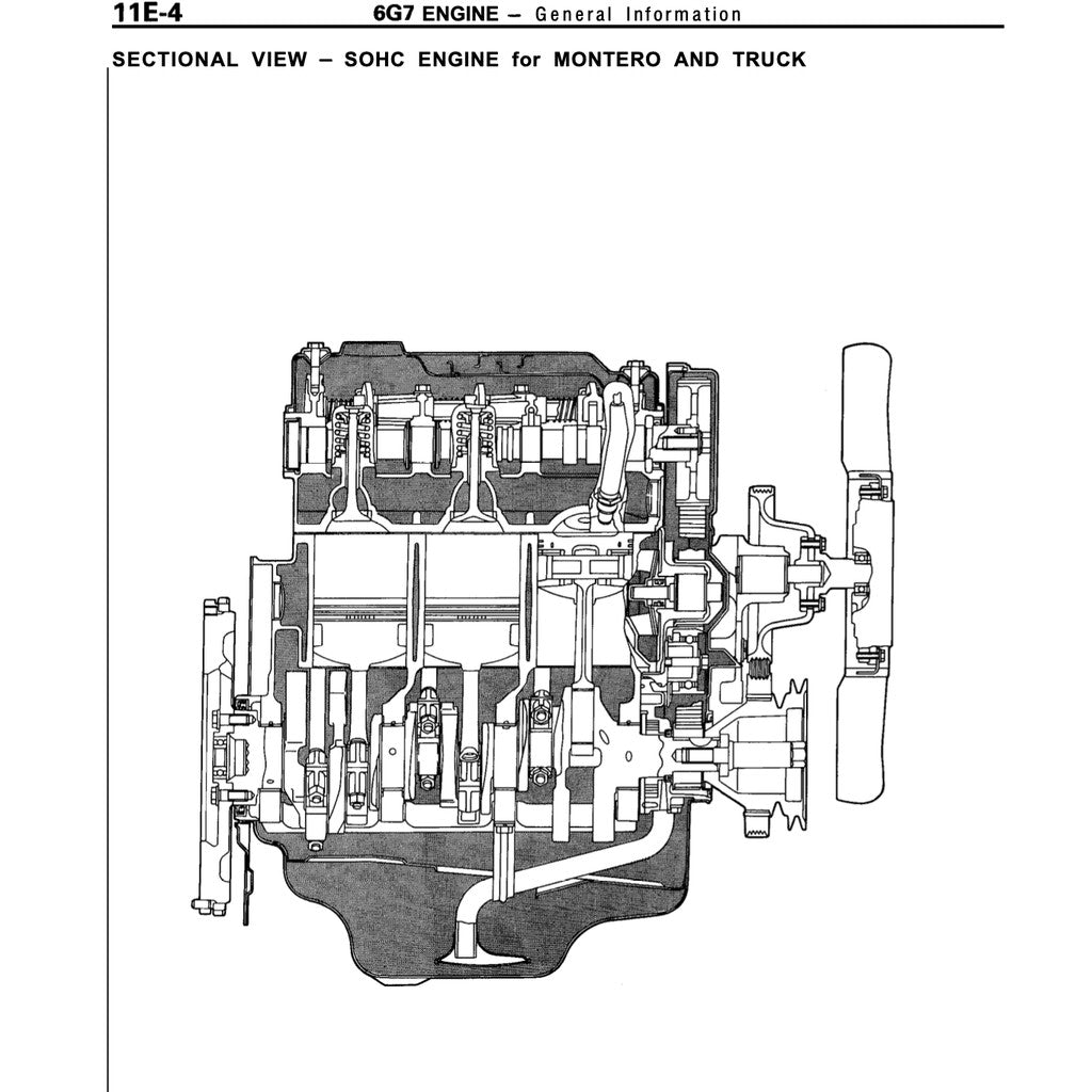 MITSUBISHI ENGINE ALL SERIES 3G/4G/4D/4A/4M/6A/6G/F8/F9  (1985-2005) REPAIR & SERVICE WORKSHOP MANUAL