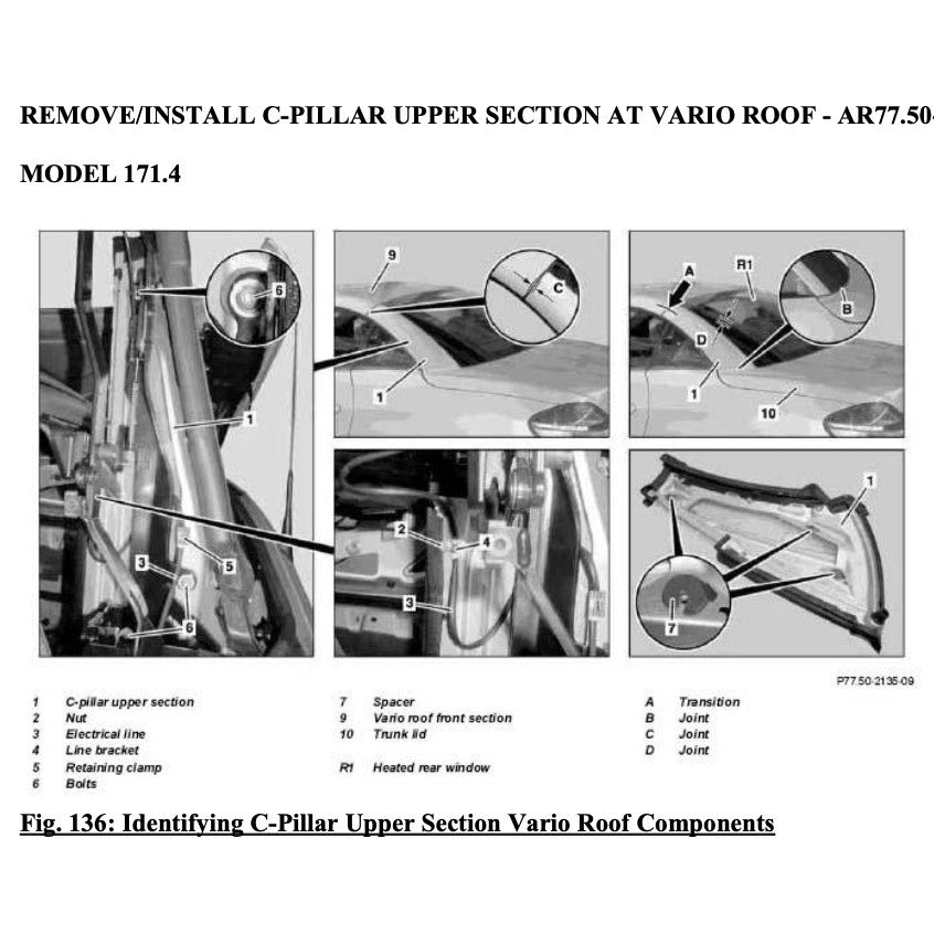 MERCEDES-BENZ SLK R171- M272 (2004-2011) FACTORY SERVICE MANUAL