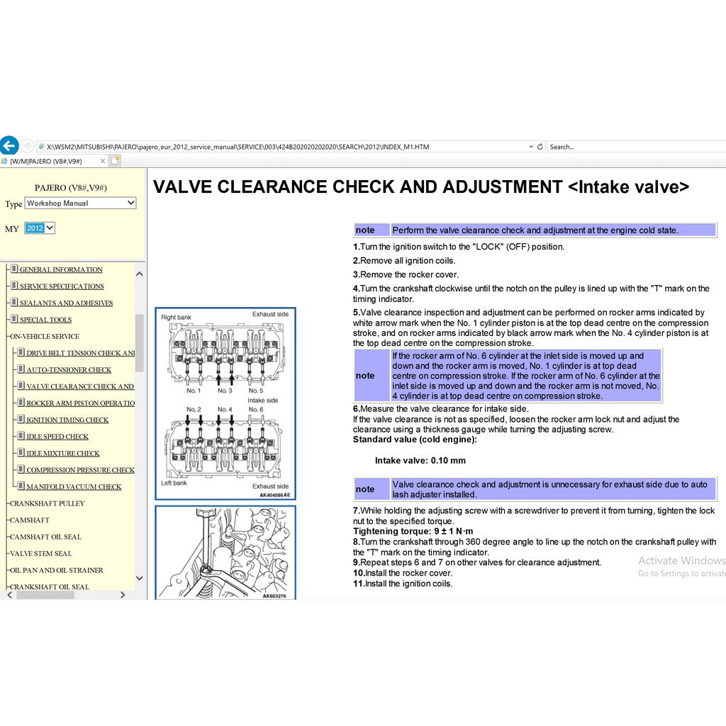 MITSUBISHI PAJERO IV V80/V90 (2006-2021) ONLINE SERVICE WORKSHOP MANUAL