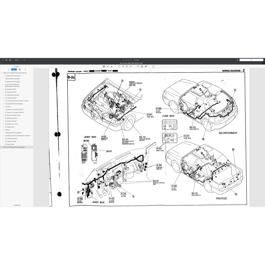 MAZDA 323 FAMILIA / PROTEGE BG (1989-1994) SERVICE WORKSHOP MANUAL