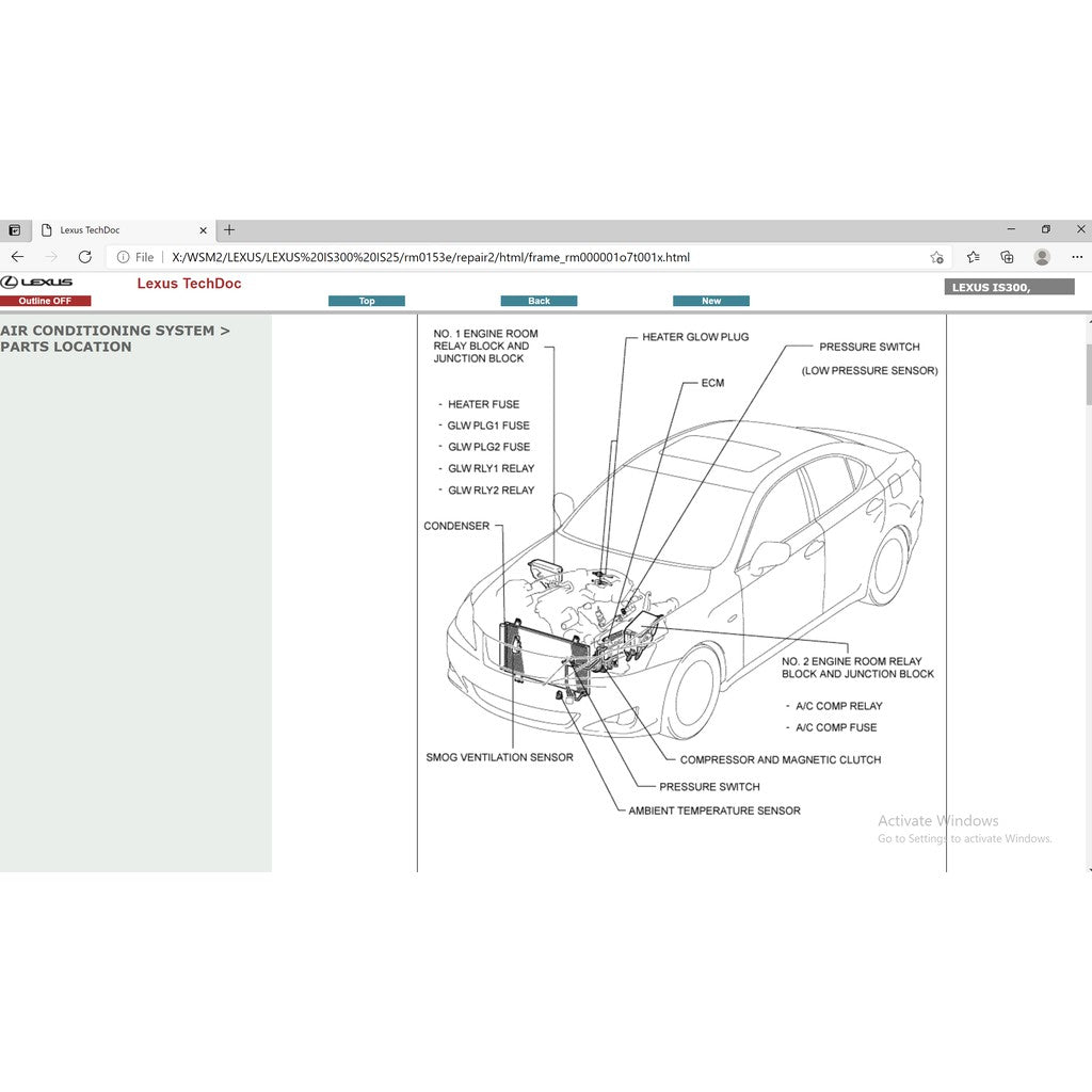 LEXUS IS200/IS250/IS300/IS350 (2006-2013) SERVICE WORKSHOP MANUAL