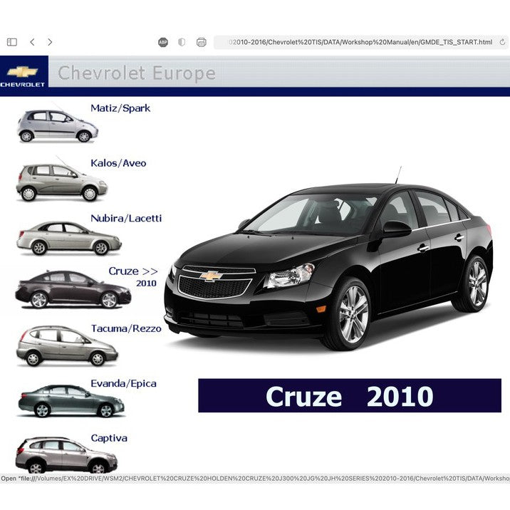 CHEVROLET CRUZE (2010-2013) SERVICE WORKSHOP MANUAL - !! WORKSHOP/DEALER MOST WANTED !!