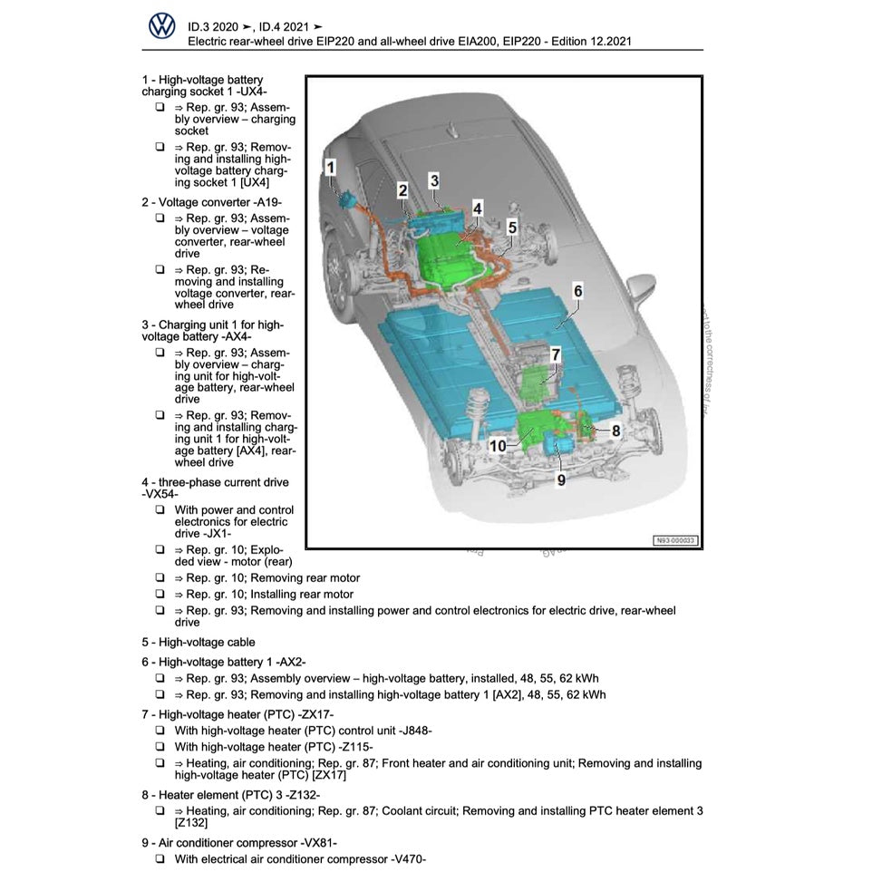 VW ID.4/5 EV (2021-2023) SERVICE WORKSHOP MANUAL