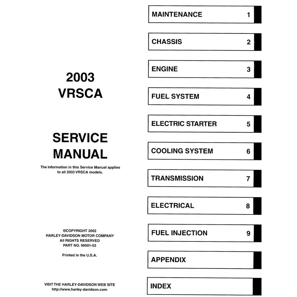 HARLEY DAVIDSON V-ROD VRSC (2003-2017) SERVICE WORKSHOP MANUAL + PARTS CATALOGUE