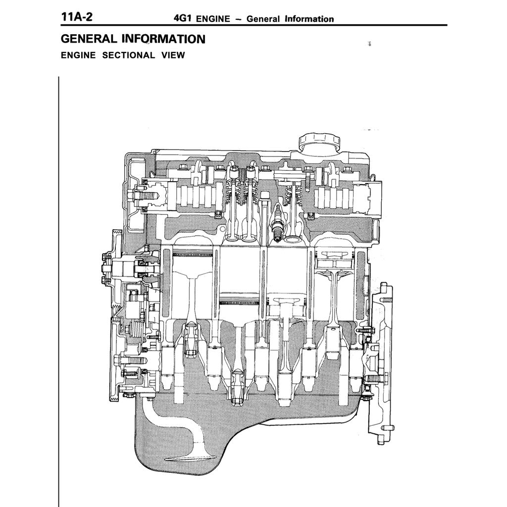 MITSUBISHI ENGINE ALL SERIES 3G/4G/4D/4A/4M/6A/6G/F8/F9  (1985-2005) REPAIR & SERVICE WORKSHOP MANUAL