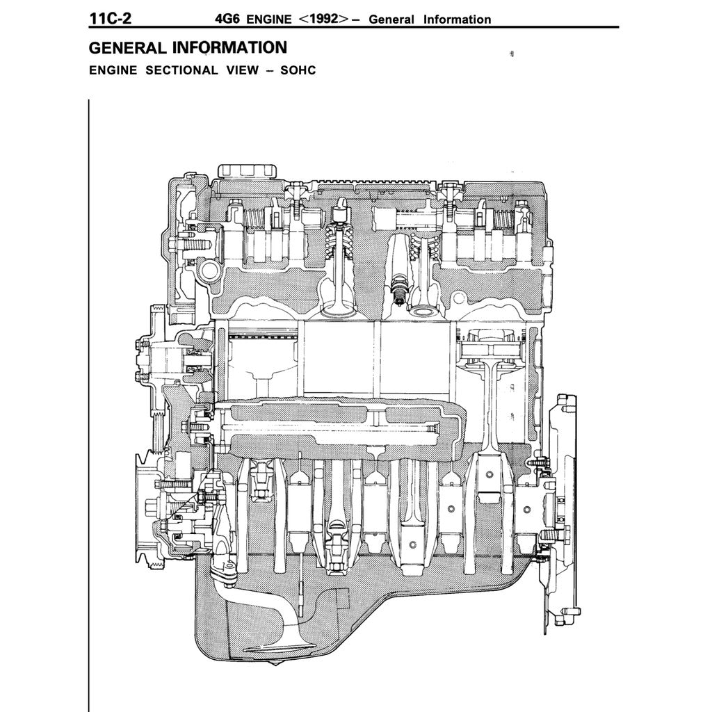 MITSUBISHI ENGINE ALL SERIES 3G/4G/4D/4A/4M/6A/6G/F8/F9  (1985-2005) REPAIR & SERVICE WORKSHOP MANUAL