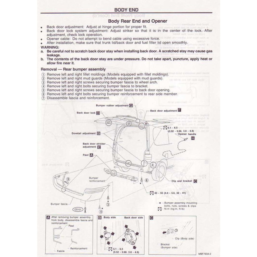 NISSAN SERENA C23 (1991-2001) SERVICE WORKSHOP MANUAL