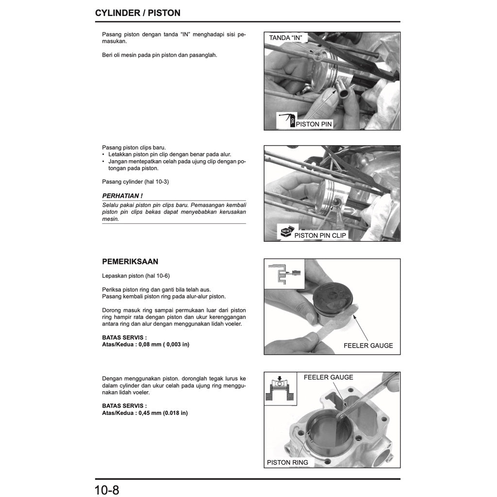 HONDA VARIO 150 BEAT 110 SERVICE WORKSHOP MANUAL / BUKU PEDOMAN REPARASI